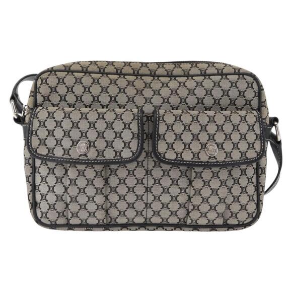 CELINE Macadam Canvas Shoulder Bag Gray Silver Auth ep11913 - Picture 13 of 16